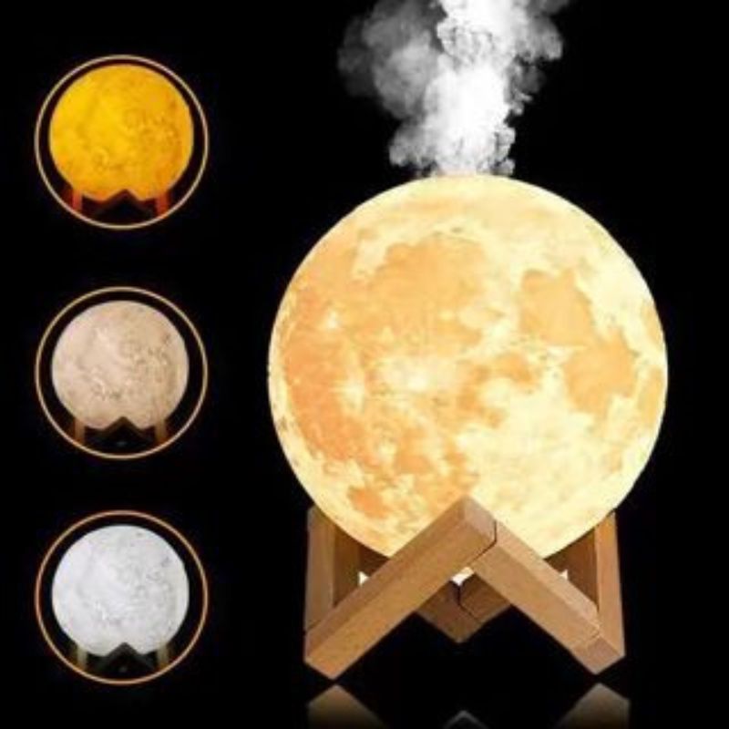 Luminária de Lua, Aromatizador Lua e Umidificador em Forma de Lua 3 em 1