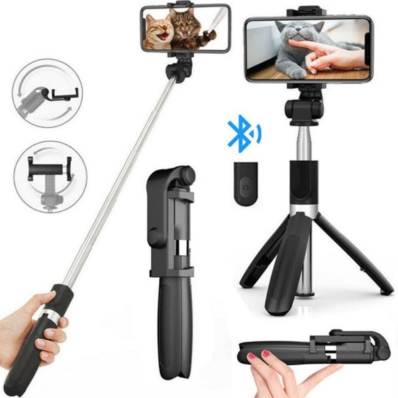 Tripé Pau de Selfie Bastão Bluetooth 3 em 1 - Tripé - com Controle Para Disparo de Foto