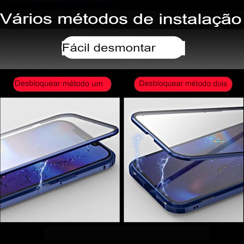 Capa de Iphone Magnética Blindada Dupla Proteção - Magnetic
