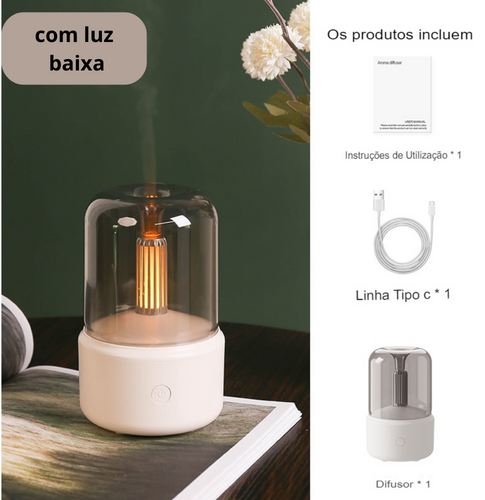 Difusor USB Air Humidifier Umidificador com óleos essenciais e luz! Luxo!